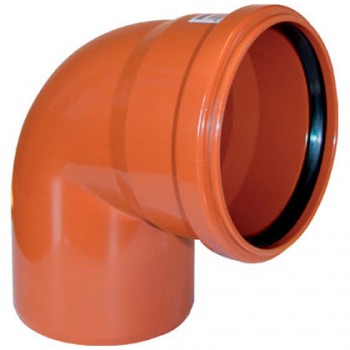 Отвод канализационный ПВХ 160 мм 90 градусов рыжий